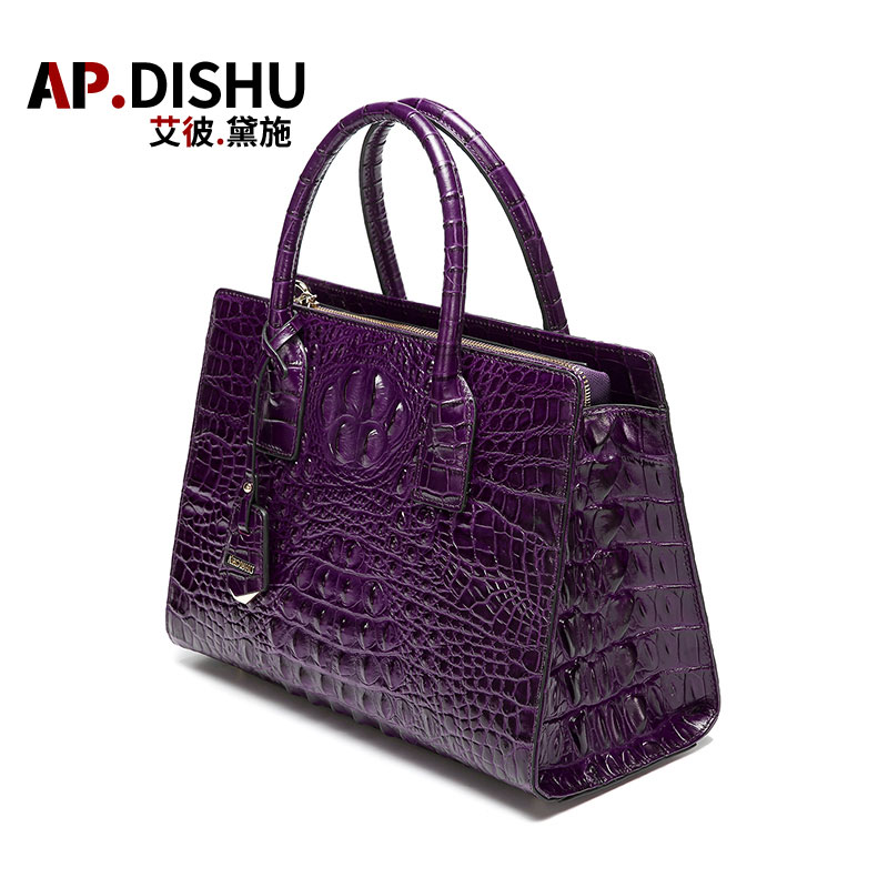 New fashion 2020 crocodile-print business square leather handbags for ladies