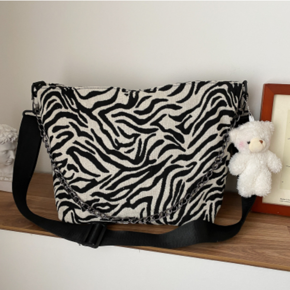 New stylish web celebrity large capacity zebra print tote bag for ladies