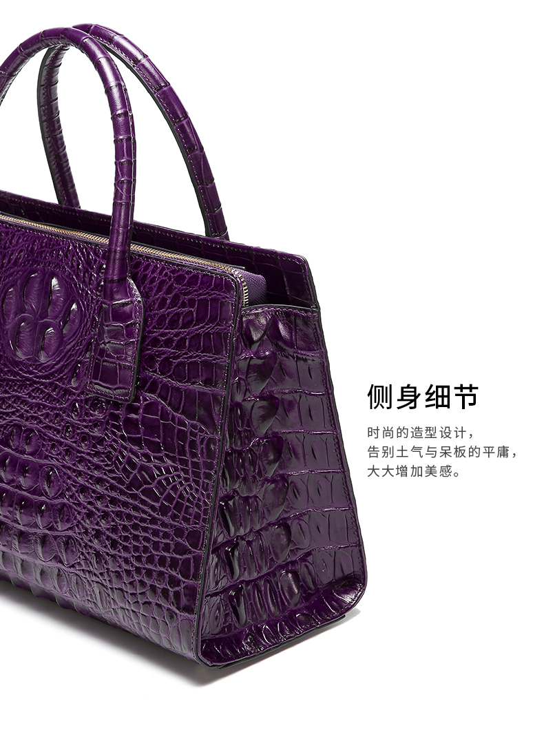 New fashion 2020 crocodile-print business square leather handbags for ladies