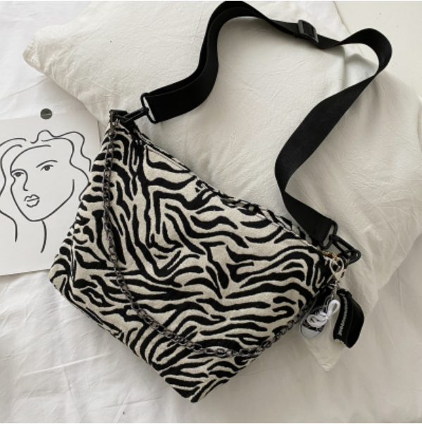 New stylish web celebrity large capacity zebra print tote bag for ladies