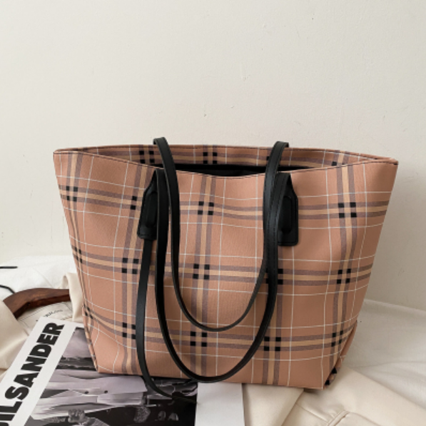 2020 new fashion Korean edition plaid small mass volume lady tote bag