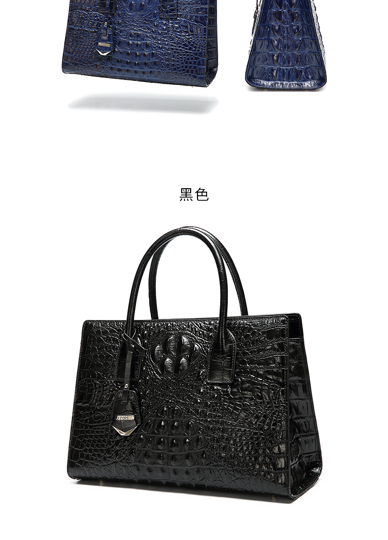 New fashion 2020 crocodile-print business square leather handbags for ladies