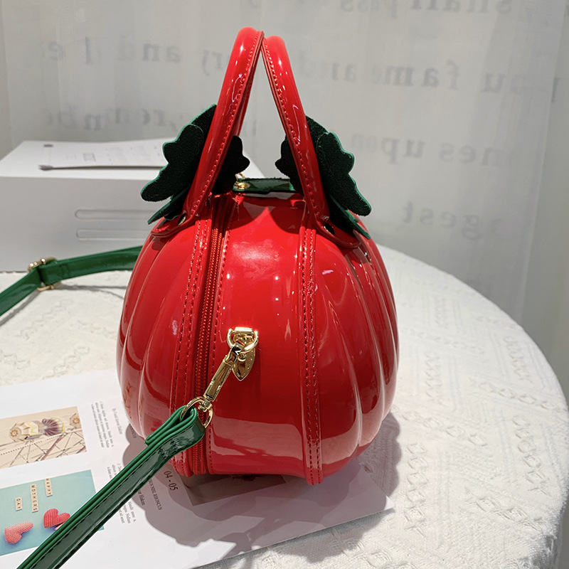 2021 New Year bright skin pumpkin creative lady handbag