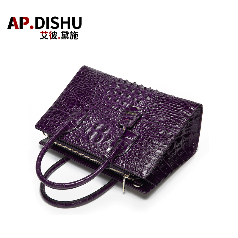 New fashion 2020 crocodile-print business square leather handbags for ladies