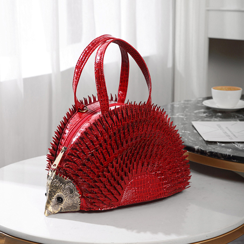 2020 spring and summer Korean edition trend personality quirky creative hedgehog lady handbag