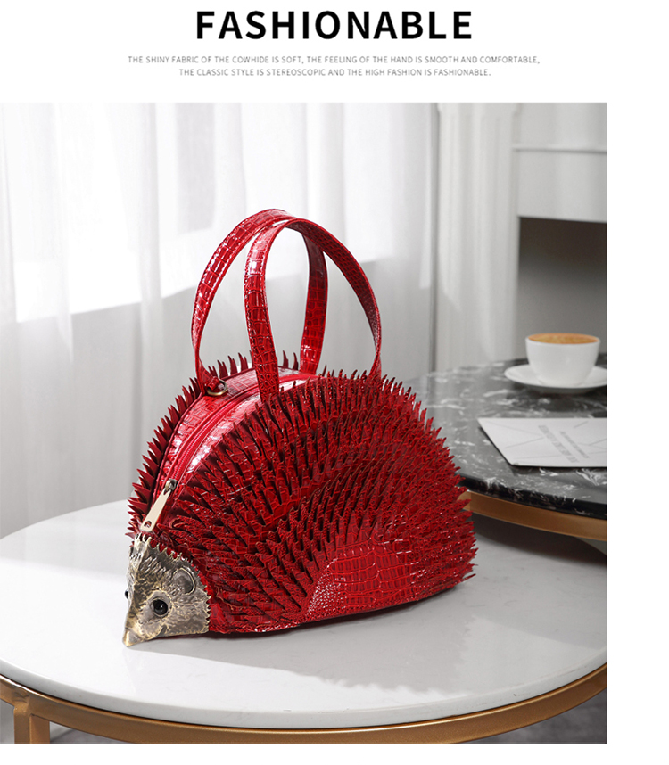 2020 spring and summer Korean edition trend personality quirky creative hedgehog lady handbag