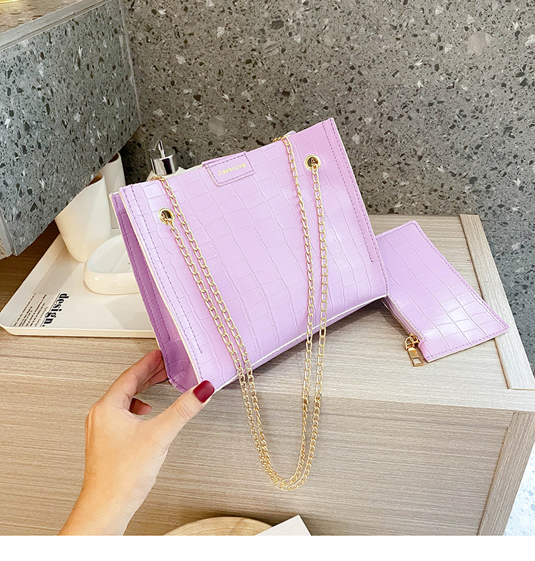 2020 fashion crocodile-pattern retro summer texture popular lady slung small square bag