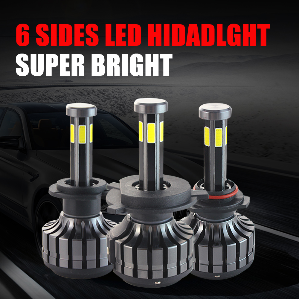 90W Auto high low beam 6 side H7 bulb h4 led with sample led car headlights