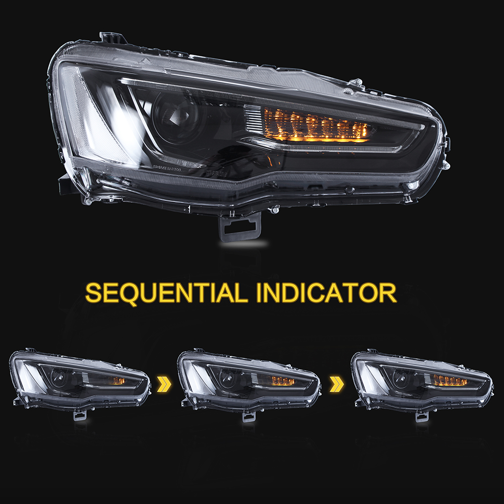 Applicable to the mitsubishi lancer when equipped EVO X LED 2008-2018 assembly car headlights