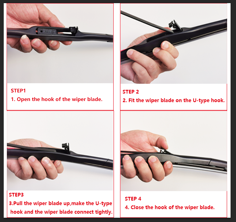 Direct connection size is 24 and 19 new front left and right front flat wiper blade