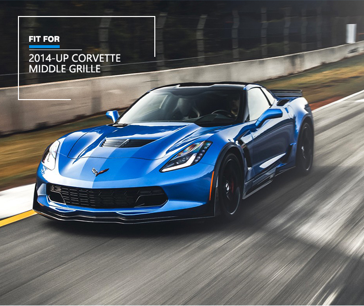 For VLAND Factory wholesales 2014-UP 7th Gen Front middle grille for chevrolet chevy corvette c7 bumper