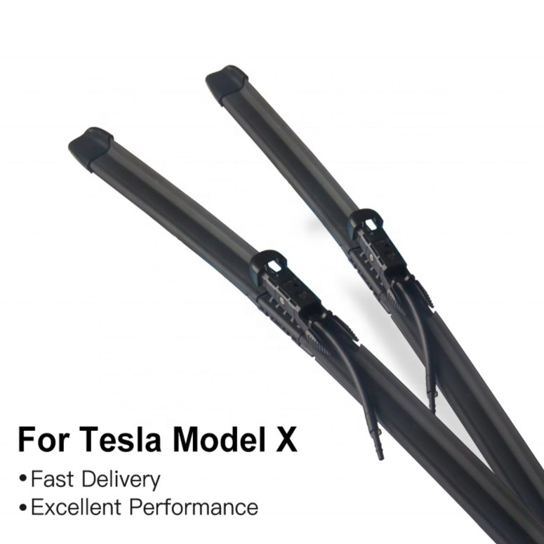 Tesla Model X 2016, 2017, 2018, 2019 with a water spray rod car wiper blade
