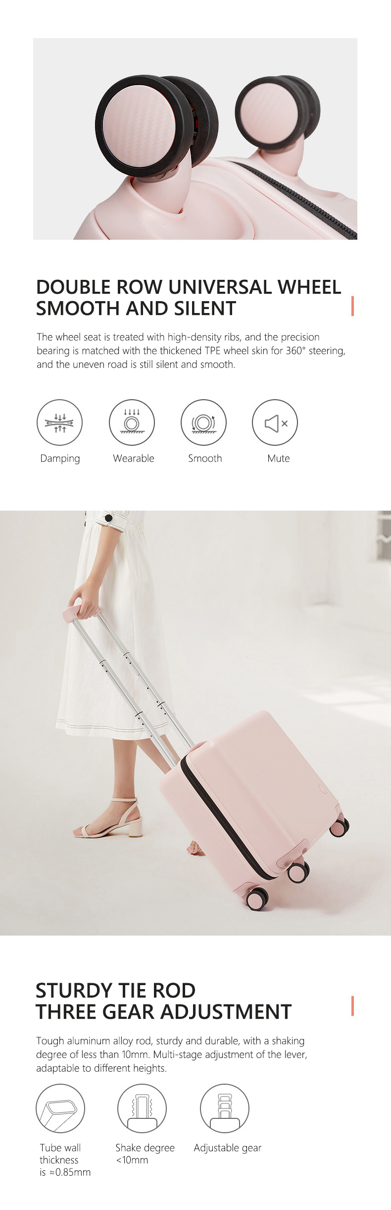 定制万向轮16 18寸女士登机箱