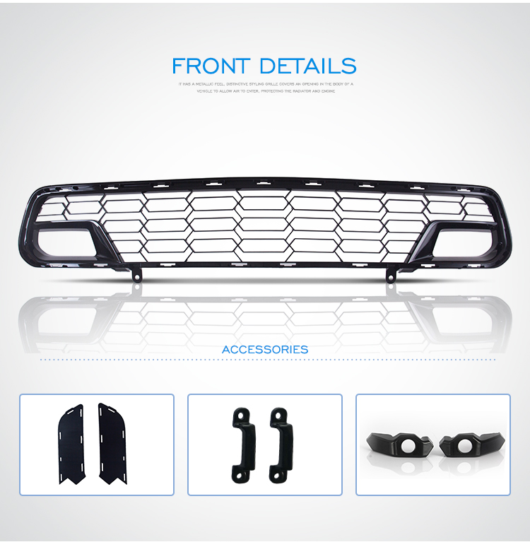 For VLAND Factory wholesales 2014-UP 7th Gen Front middle grille for chevrolet chevy corvette c7 bumper