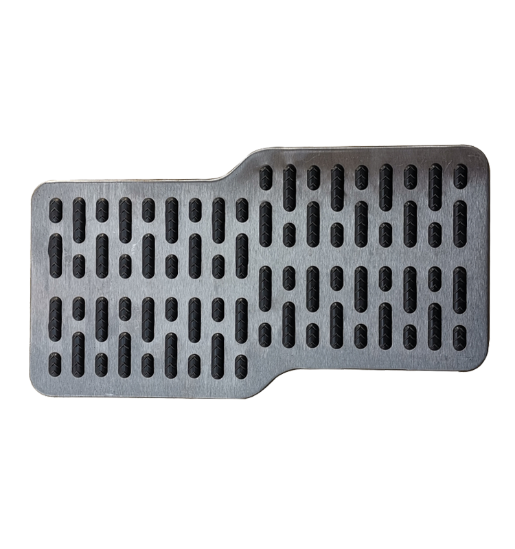 Environment-friendly low MOQ Z type stainless steel metal heel pad pedal