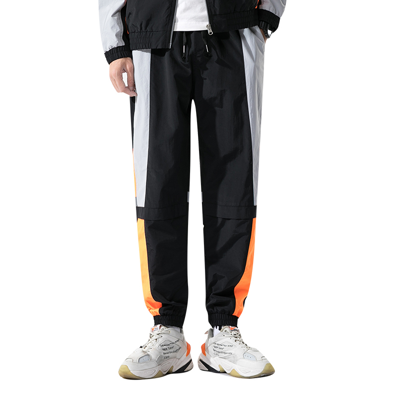 European and American autumn winter work logo bundle foot leisure men leather handsome pants