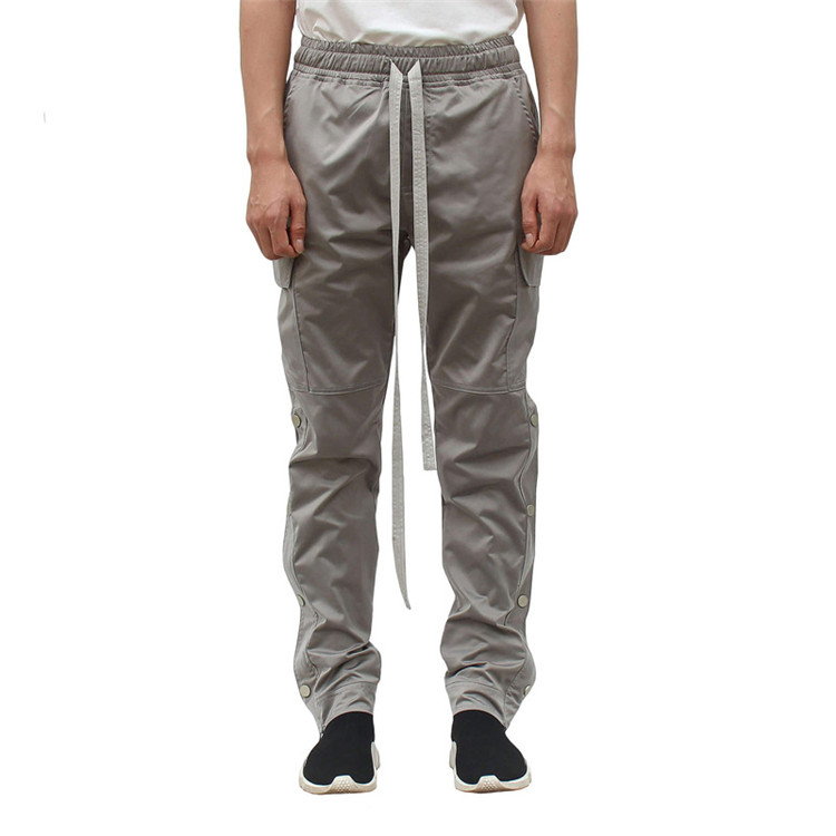 European and American high street casual side buckle men's trousers