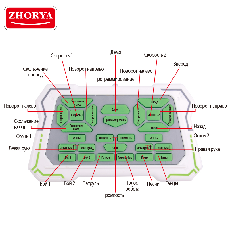 Zhorya具有俄罗斯IC的智能可编程人形机器人
