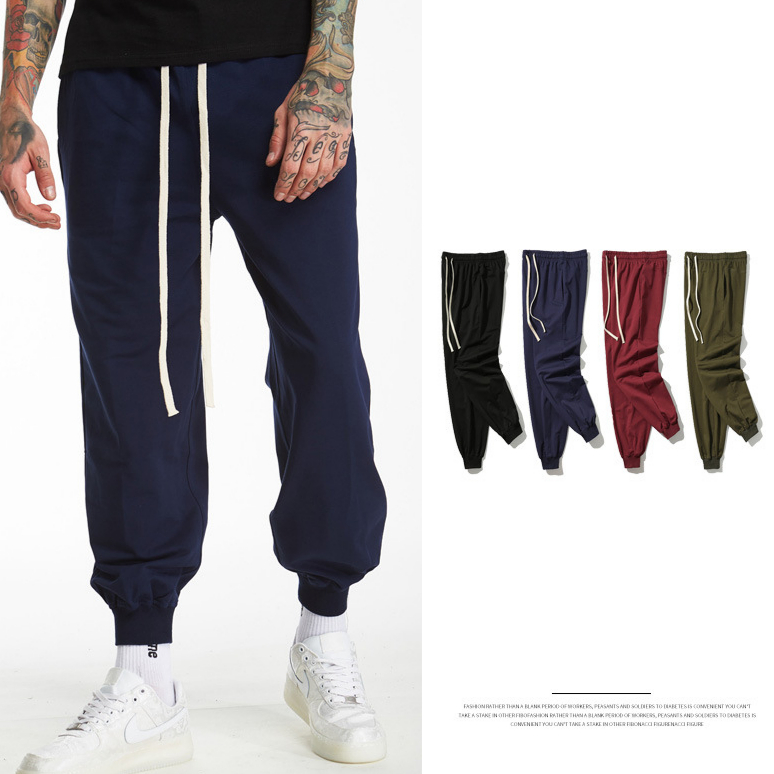 European and American summer new basic solid color men's casual pants
