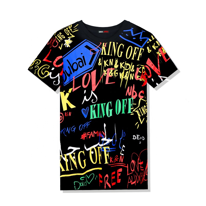 European and American High quality 100 cotton size O-collar OEM logo men's T-shirt