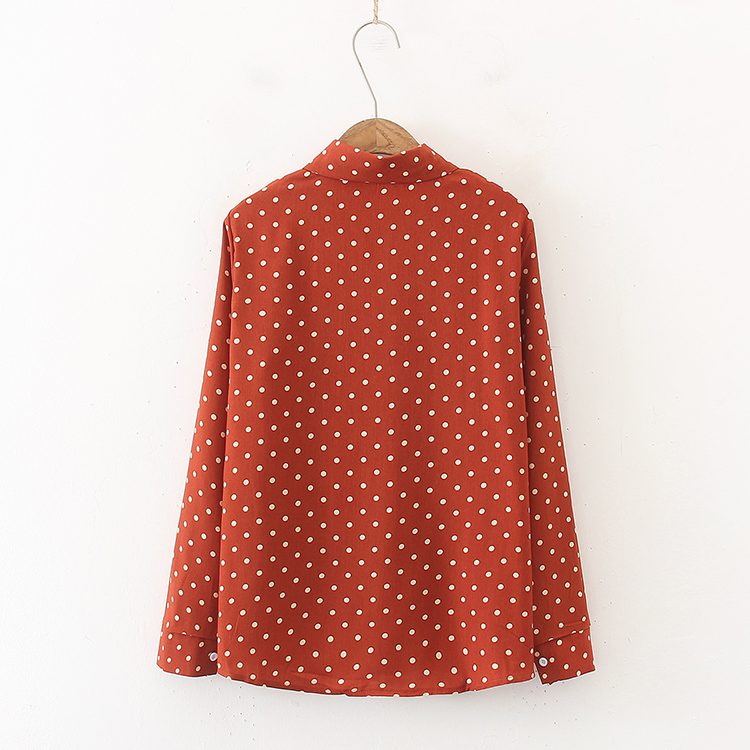 Europe and the United States during the spring and autumn dot printing easy leisure ladies shirts