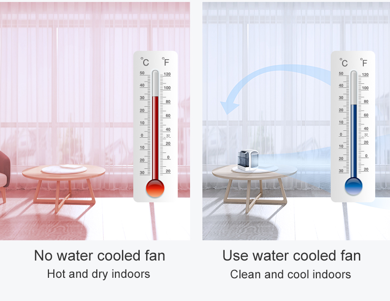 380毫升凉雾带灯USB迷你水空调台扇