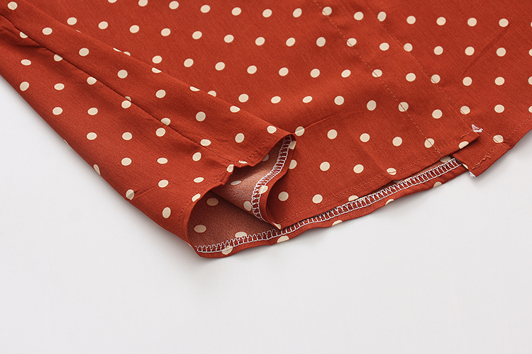 Europe and the United States during the spring and autumn dot printing easy leisure ladies shirts