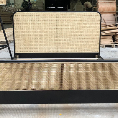Thailand furniture oversize natural rattan makes bed