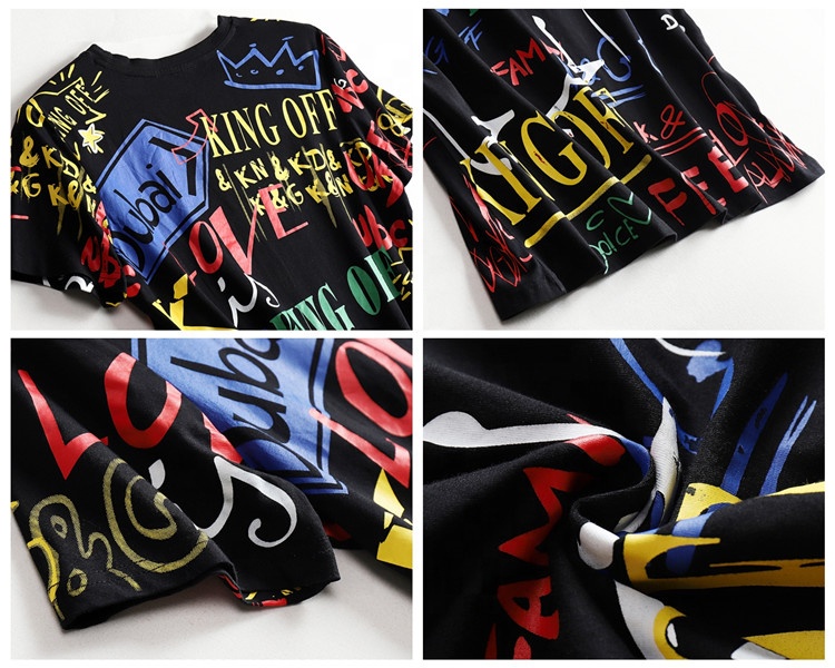European and American High quality 100 cotton size O-collar OEM logo men's T-shirt