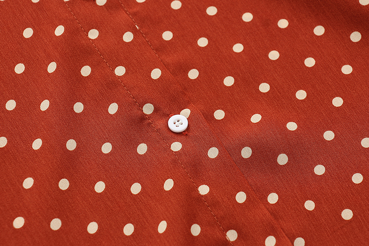 Europe and the United States during the spring and autumn dot printing easy leisure ladies shirts