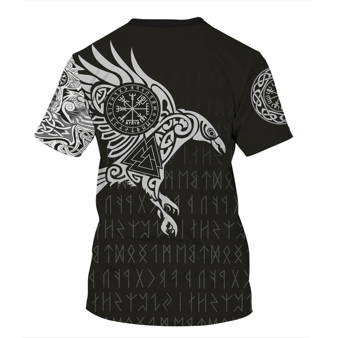 Europe and America new digital print Viking myth O collar men's T - shirt