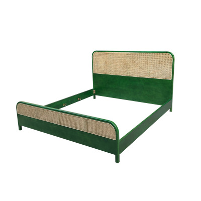 Thailand furniture oversize natural rattan makes bed