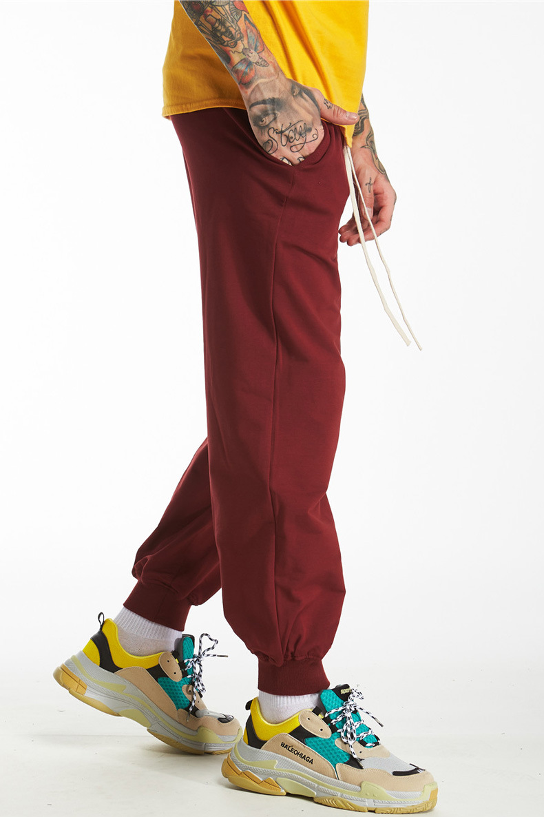 European and American summer new basic solid color men's casual pants