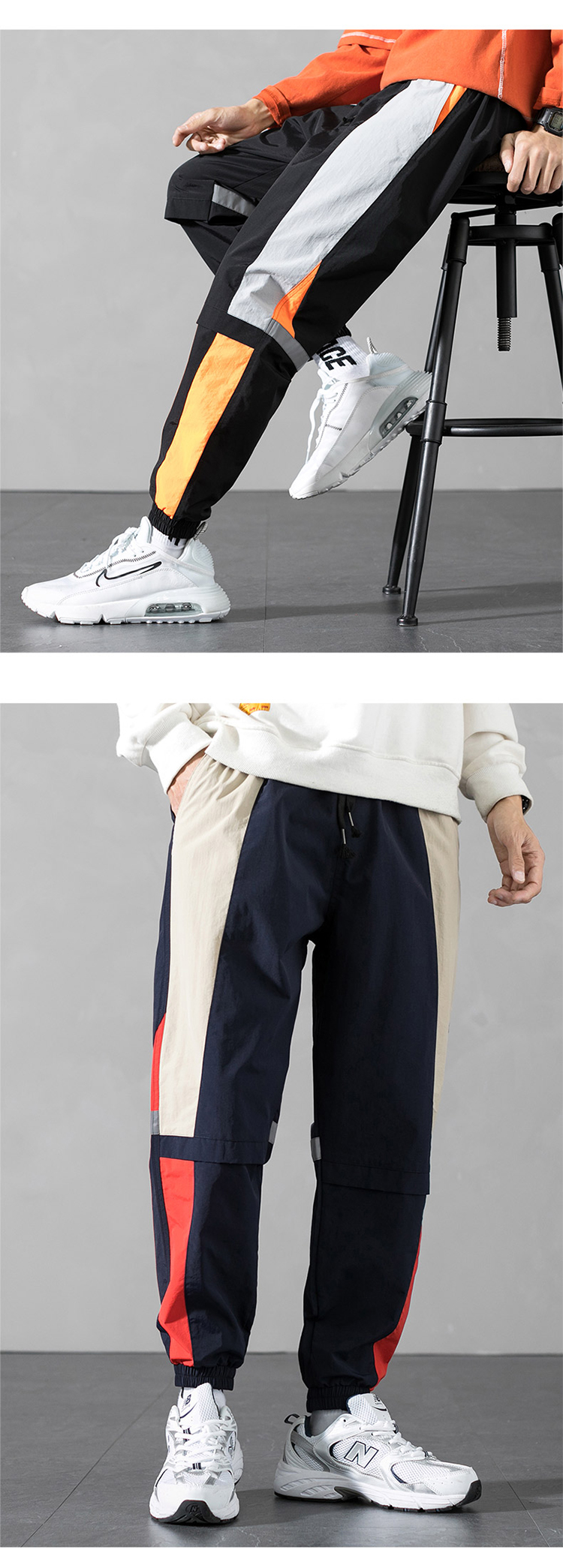 European and American autumn winter work logo bundle foot leisure men leather handsome pants