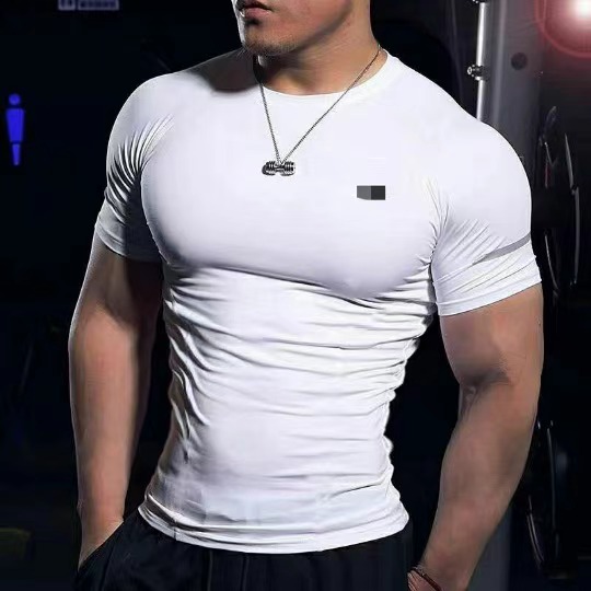 2021 European and American strength exercise running speed dry sport men's T-shirt