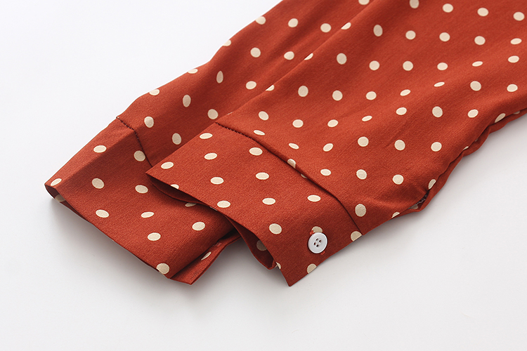 Europe and the United States during the spring and autumn dot printing easy leisure ladies shirts