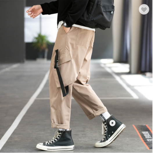 2020 European and American autumn and winter slim straight tube street men's trousers