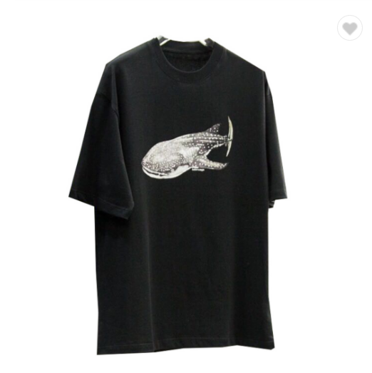 优质鲸鱼印花标志奢华男士T恤