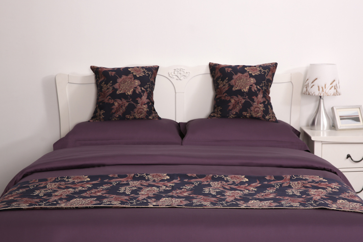 Comfortable deep purple Telas Sabanas bedding set