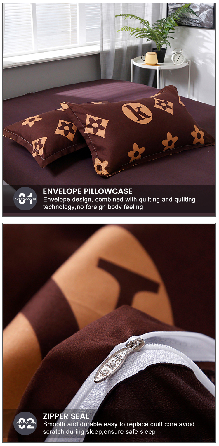 Fashionably printed polyester microfiber bedding set