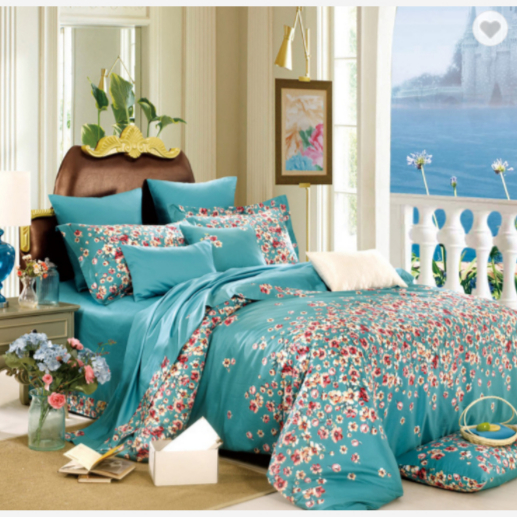 Wholesale flowers soft duvet satin bedding sets