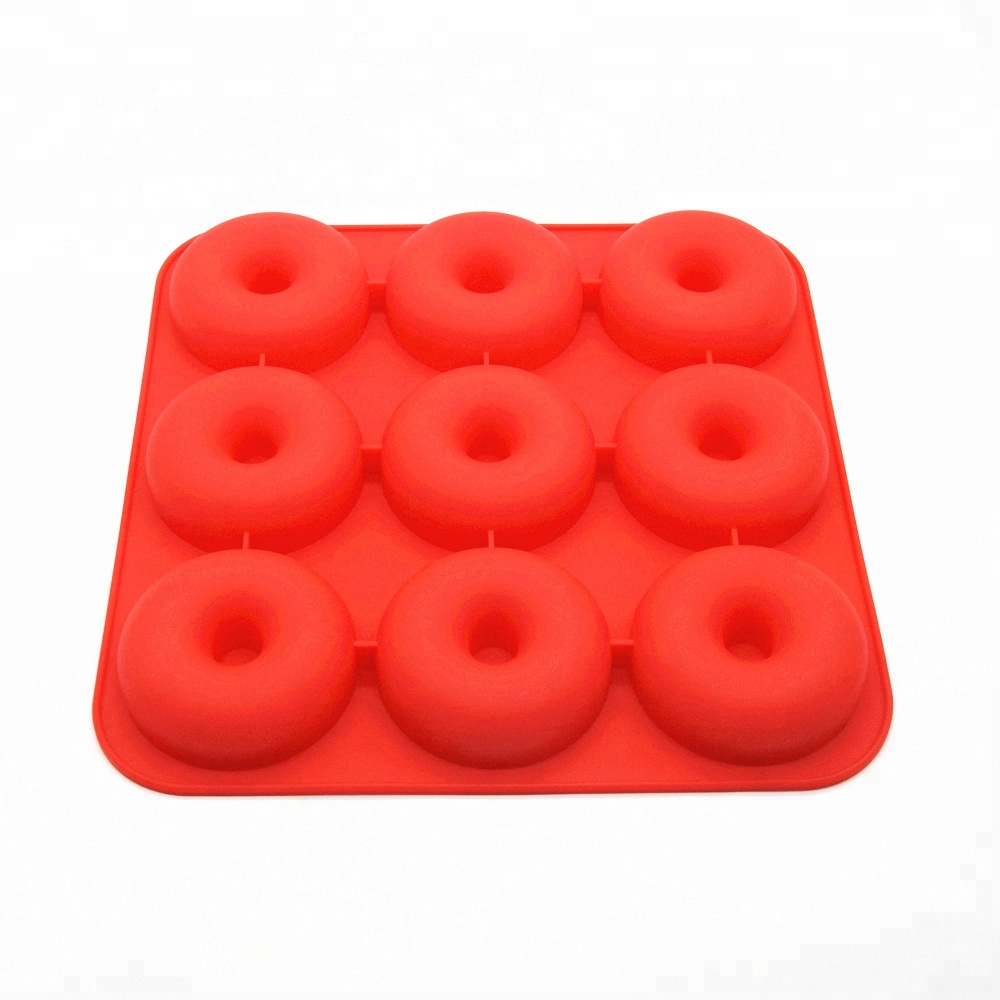 BHD 100% food grade silicone 9-cavity non-stick reusable donut baking pan