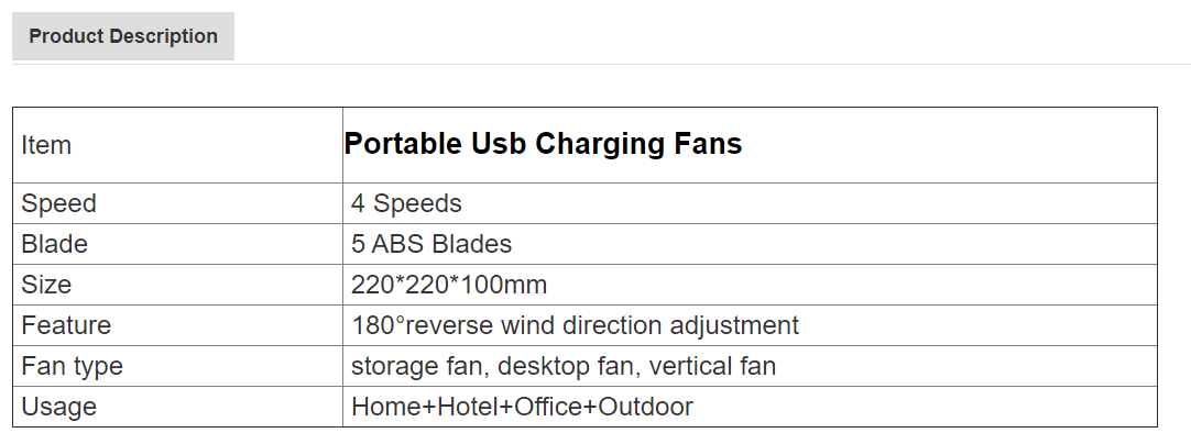 Watt A18A vertical cooling radiator folding USB electric small fan