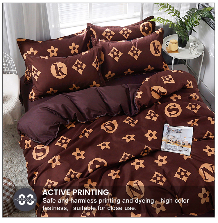 Fashionably printed polyester microfiber bedding set