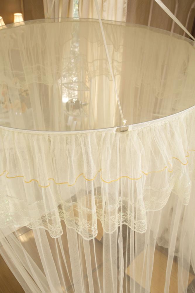 Breathe 1.0m diameter round transparent super-large European fiber mosquito net