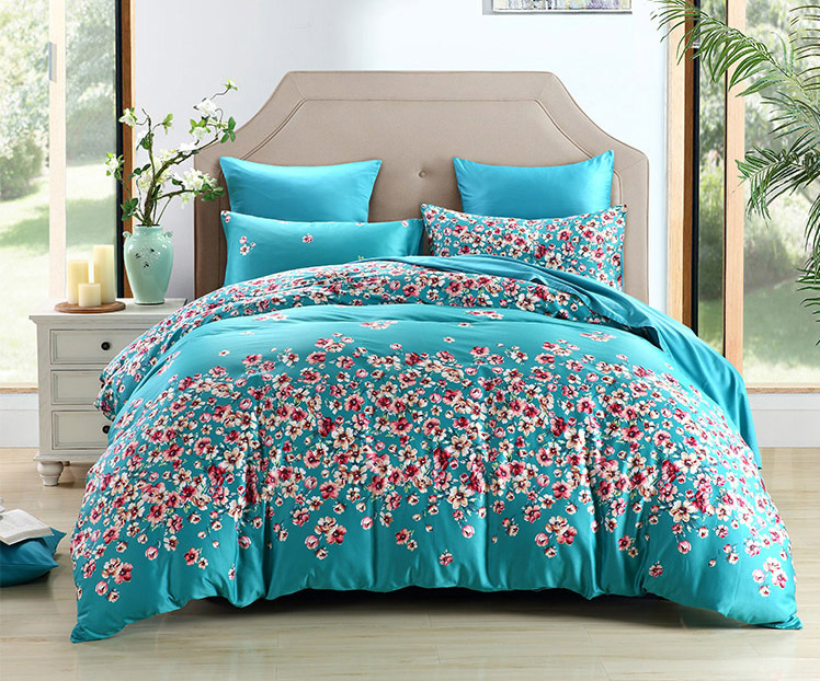 Wholesale flowers soft duvet satin bedding sets