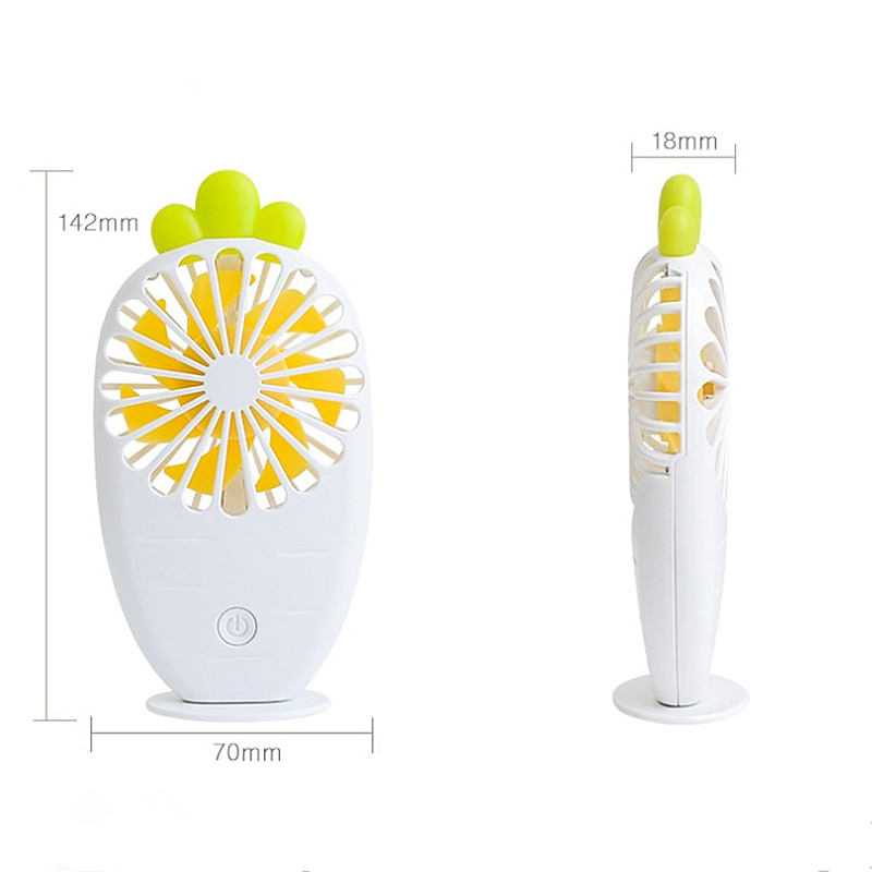 Creative radish pocket rechargeable portable handheld mute small night lamp fan