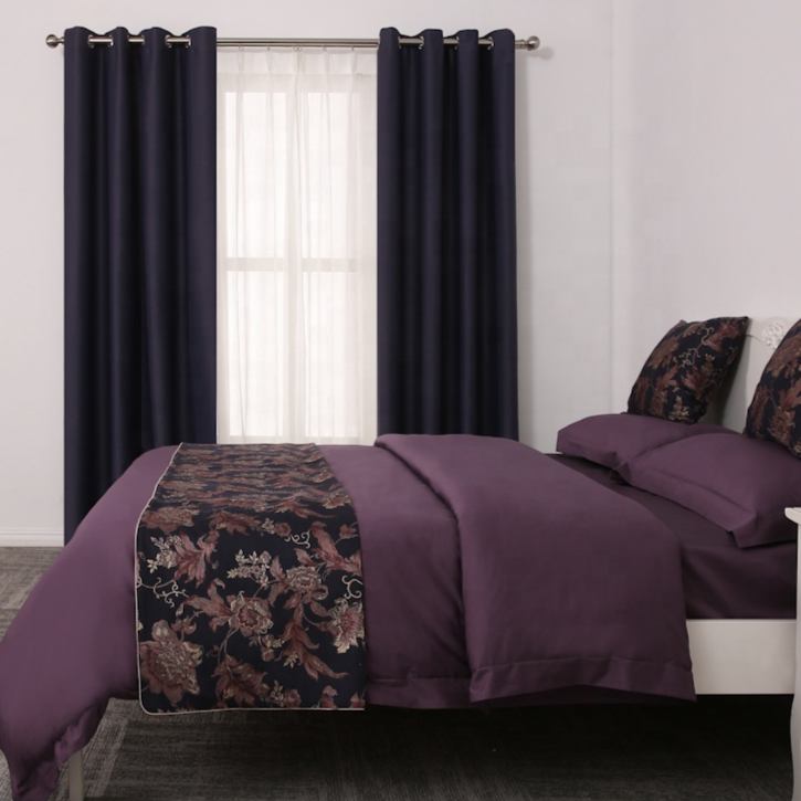 Comfortable deep purple Telas Sabanas bedding set