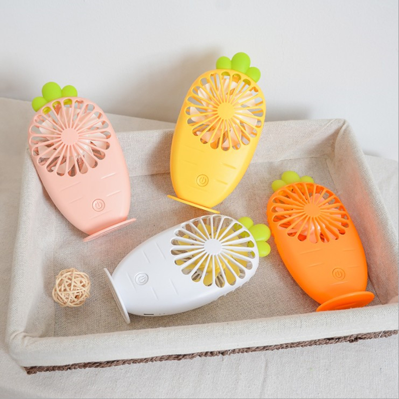 Creative radish pocket rechargeable portable handheld mute small night lamp fan