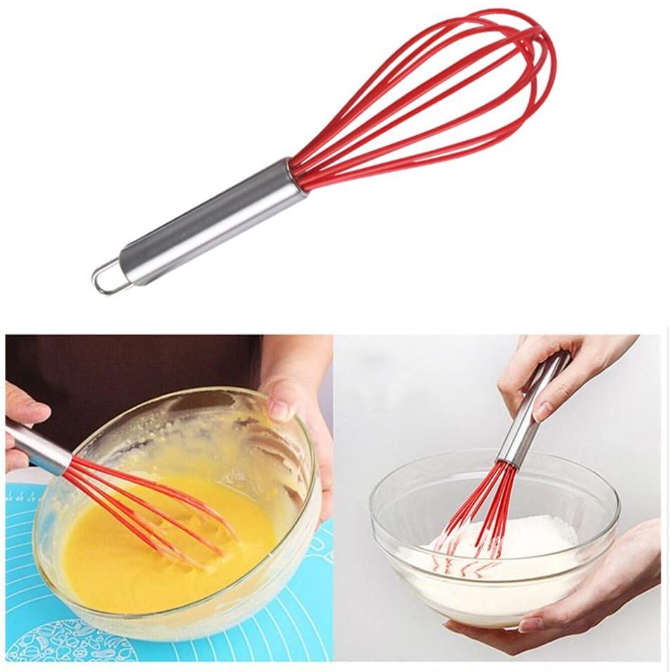 3 sets of multi-color silicone non-stick coated balloon egg beater